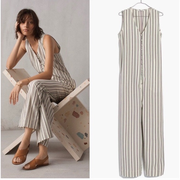 Madewell Other - Madewell stripe button-down jumpsuit